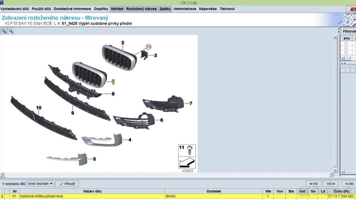 ozdobné mriežky do prednej masky na BMW - č.2 - 7