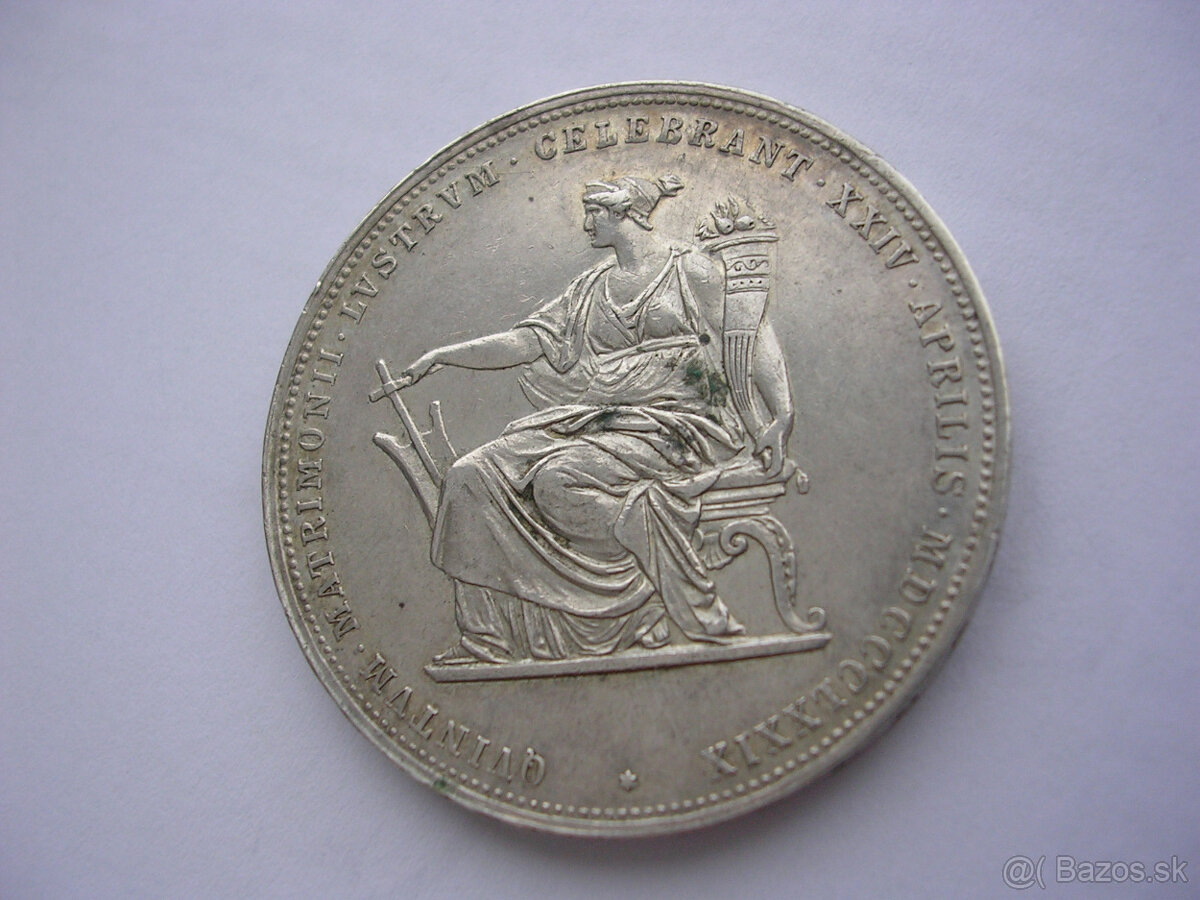 2 zlatník 1879 svadobný FJI. Elisabeth Sissi - 7