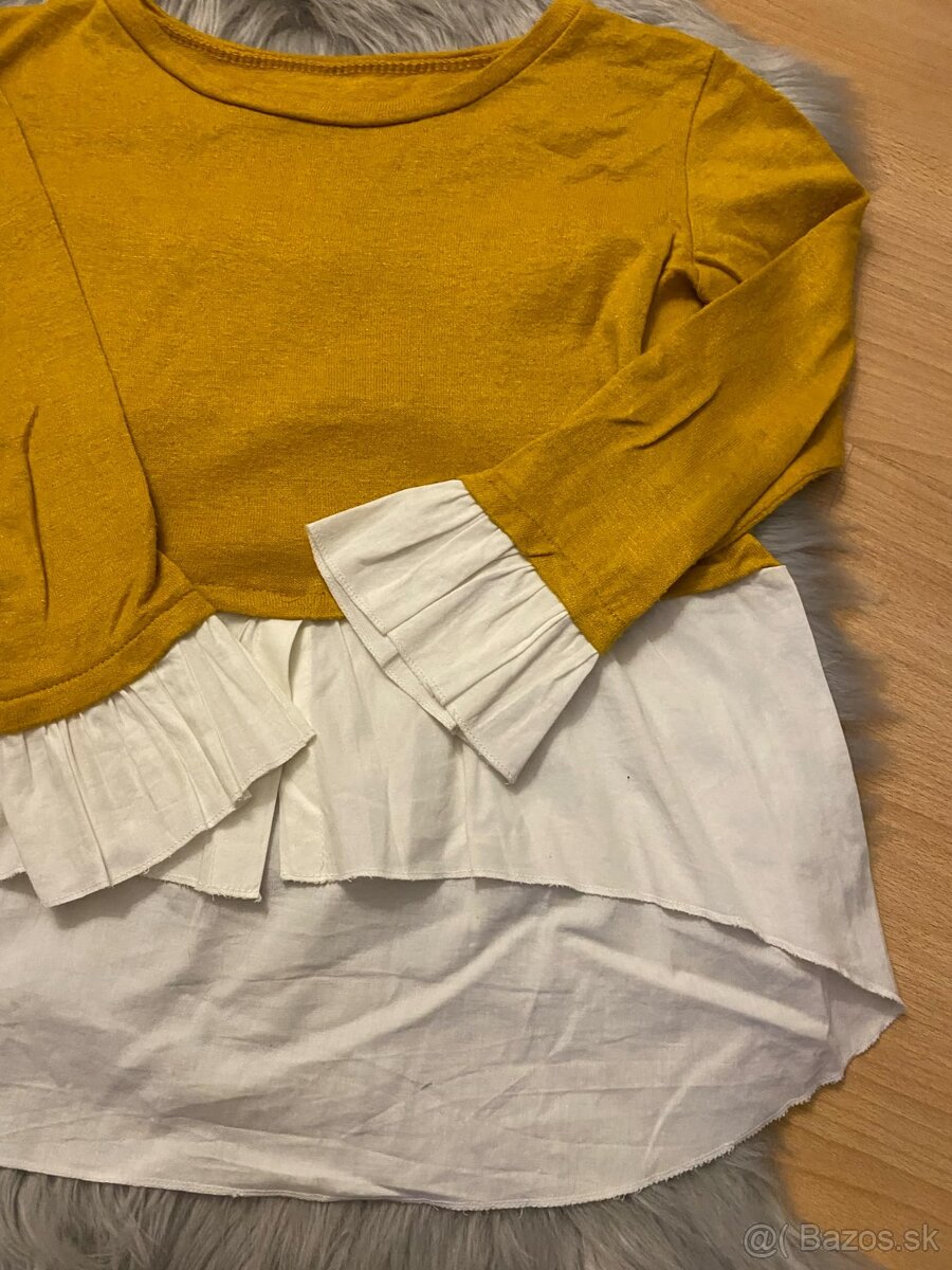 Horčicovo-biely sveter - 7