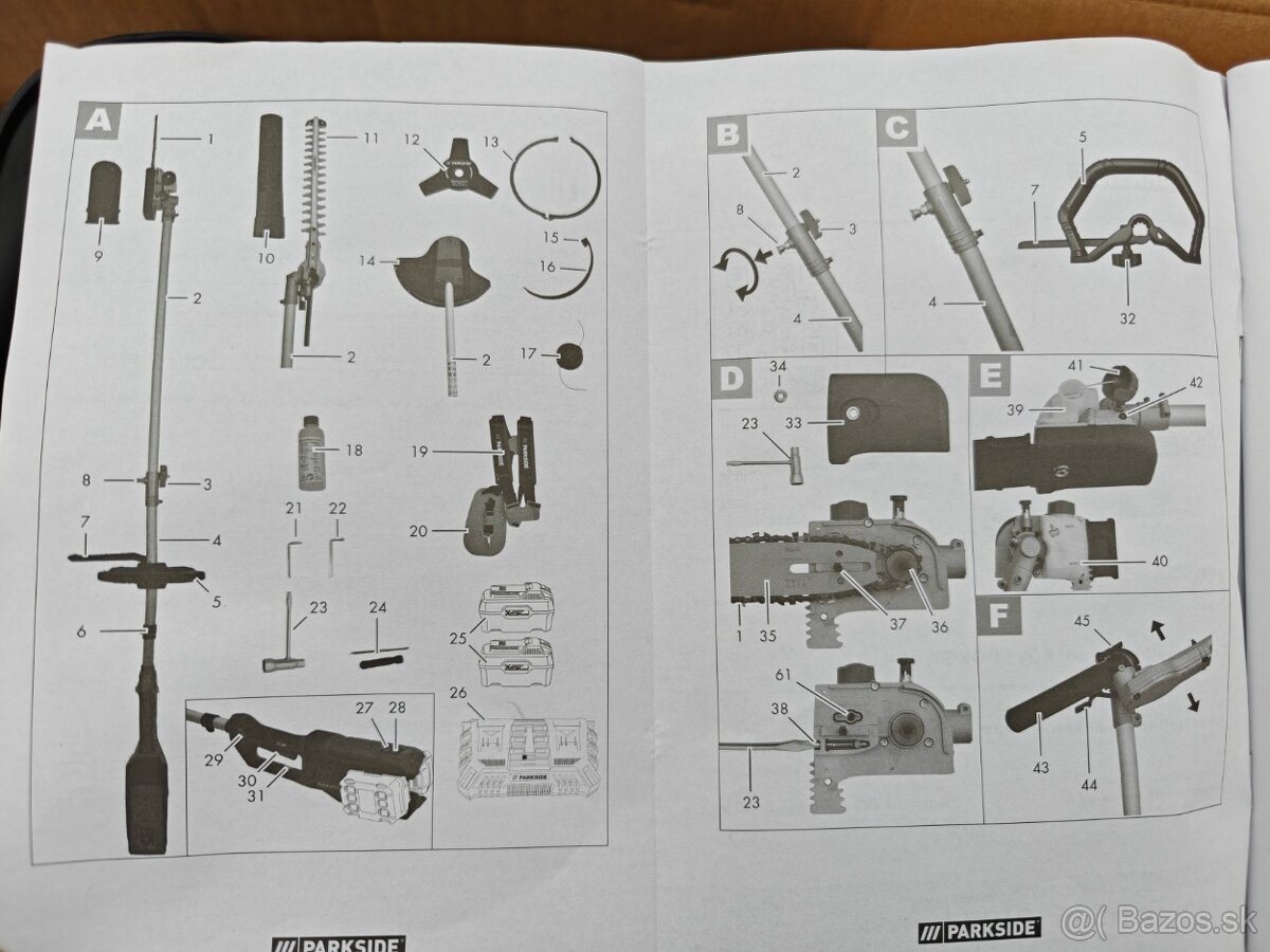 Parkside • aku záhradné kombinované náradie PGKGA 40-Li B2 - 7