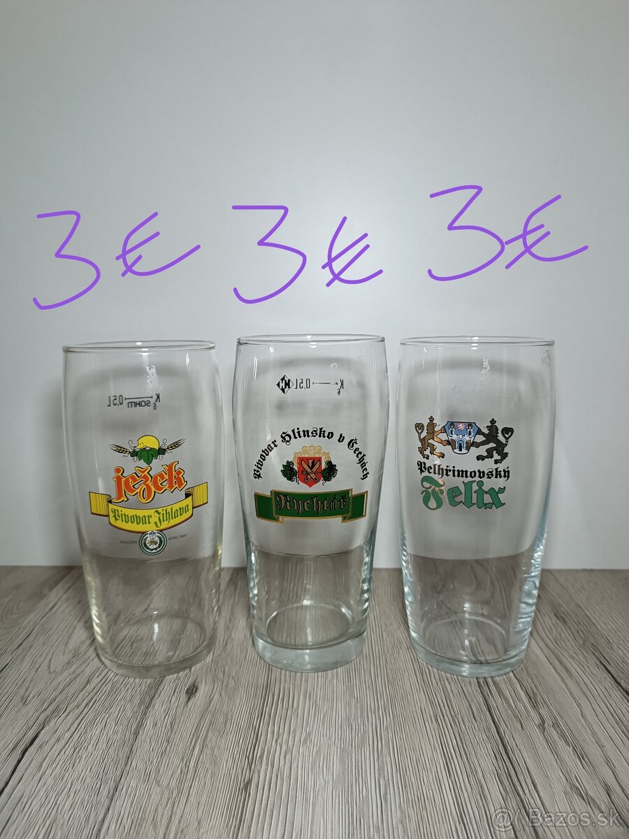 České pivové poháre 2 - 7