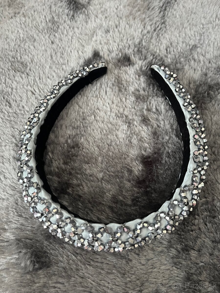 Štrasová a perličková čelenka - 7