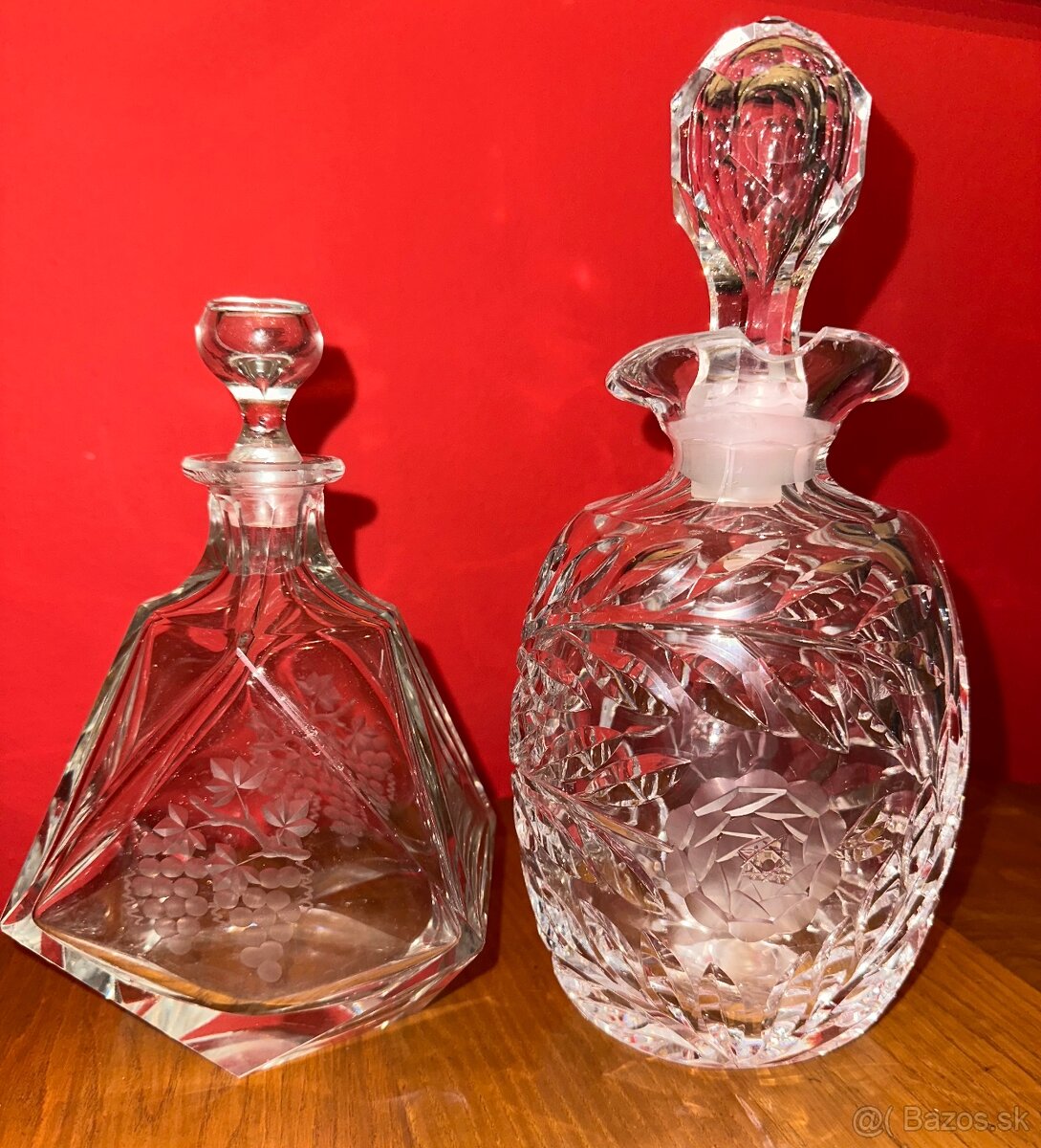 Karafi, sklenky, irisovane vázy - 7