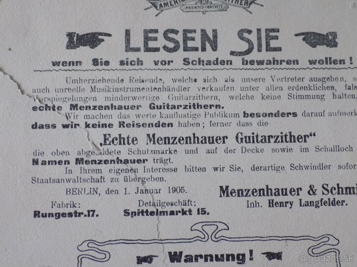 Predam citaru zn.Menzenhauer.. - 7