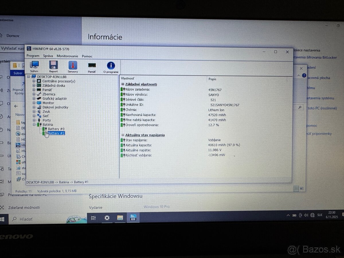 Lenovo ThinkPad X250 i7-5600 8GB – vhodný do dielne, servisu - 7
