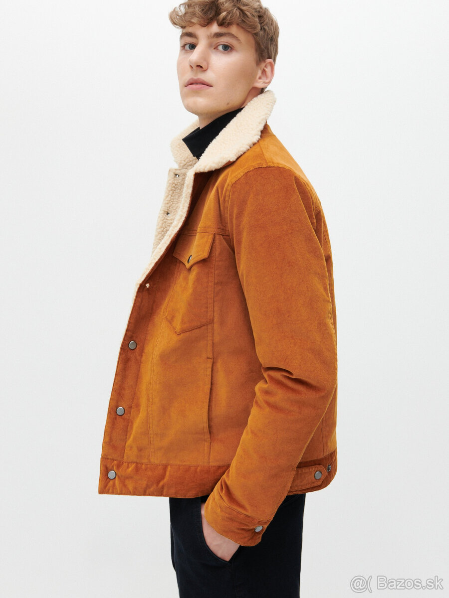 Menčestrová bunda s kožúškom sherpa veľ. XXL - 7