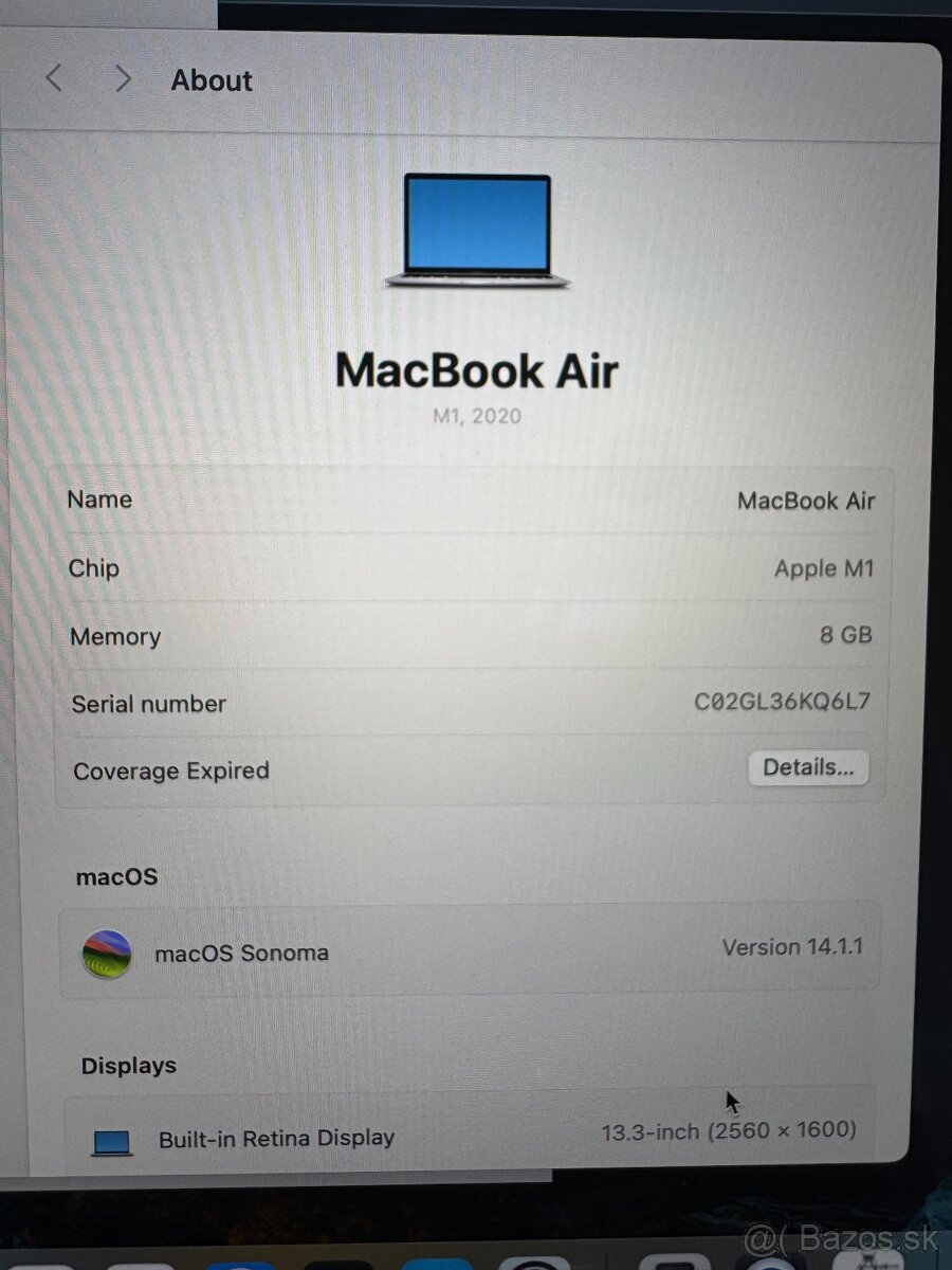 MacBook Air 13´ (M1, 8GB/256GB, Space gray) top stav - 7