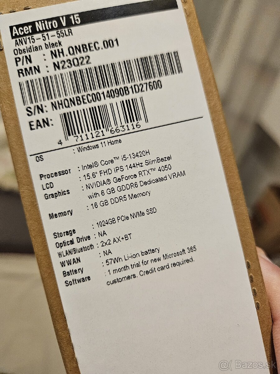 Acer/i5 13420H/16Gb DDR5/1Tb SSD/RTX 4050 6Gb - 7