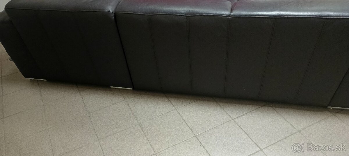 Kožená POLOROSKLADACIA sedacia súprava -TOP, ako NOVÁ - 7