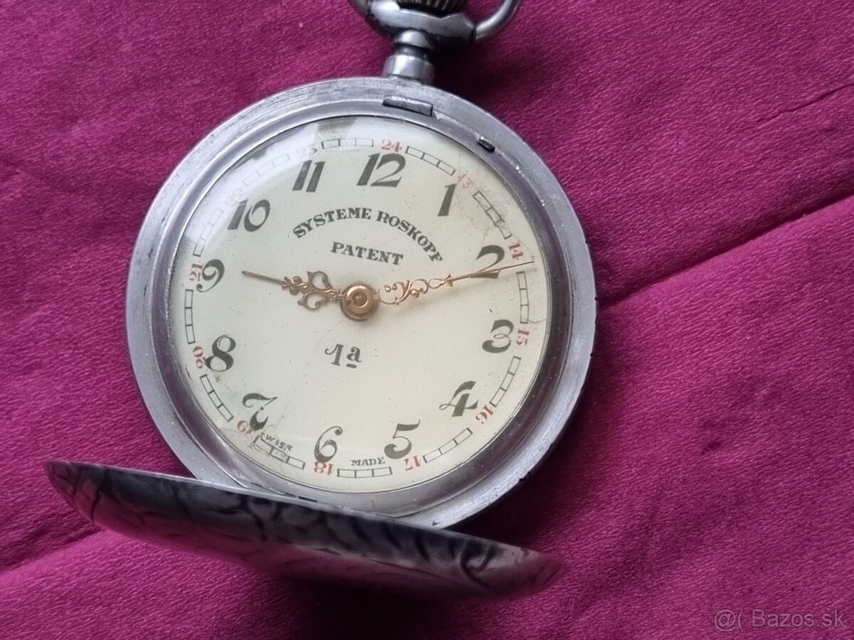 Veľké,strieborné vreckové hodinky. - 7