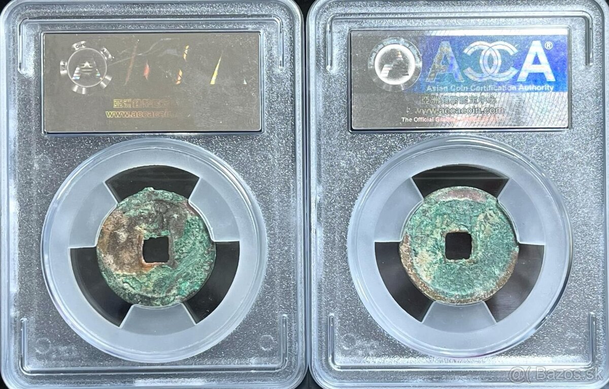 2ks Čínske mince z dynastie Ming 1368-1398 certifikát ACCA - 7