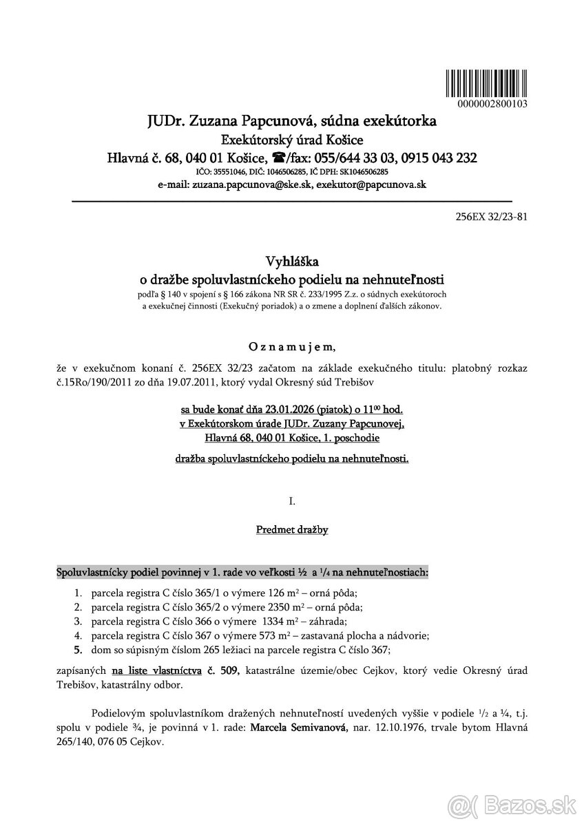 Dražba domu s pozemkami Cejkov - 7