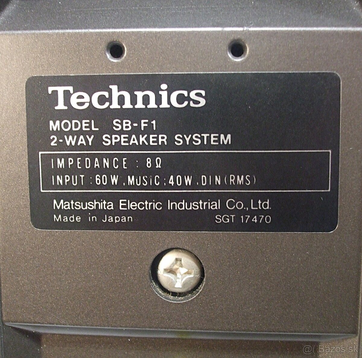 VZACNE 60W iba 21cm vysoke repro TECHNICS SB-F1, Japan, AB13 - 7