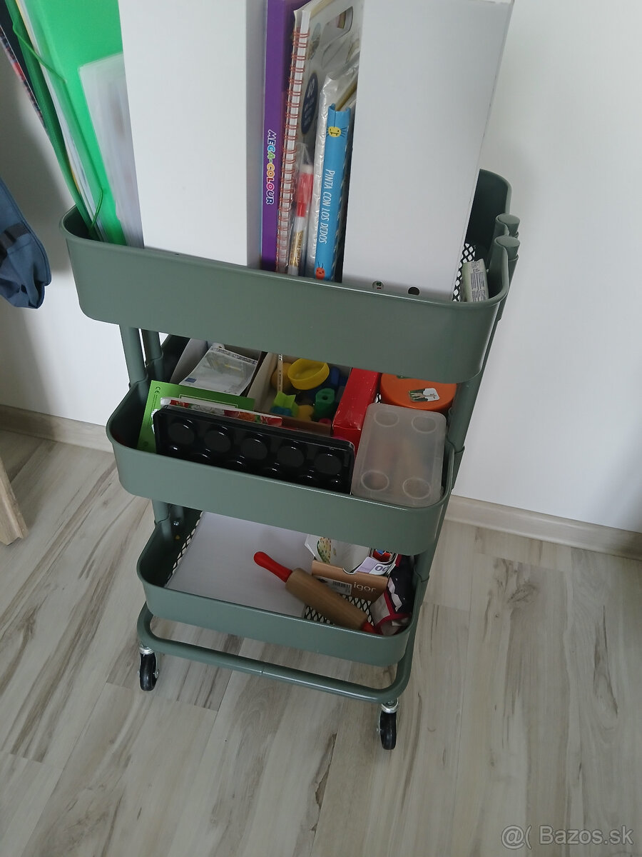 Ikea vozik na kolieskach sivozeleny - 7