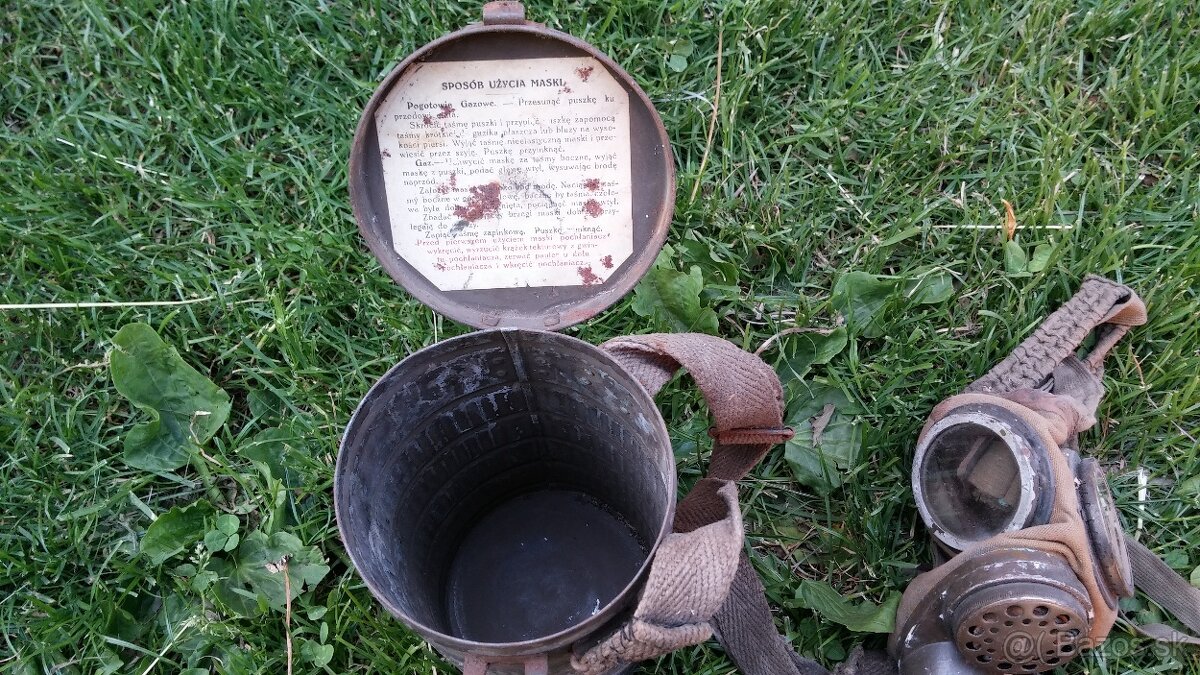 Stará plynová maska, poľské nápisy, neviem - 7