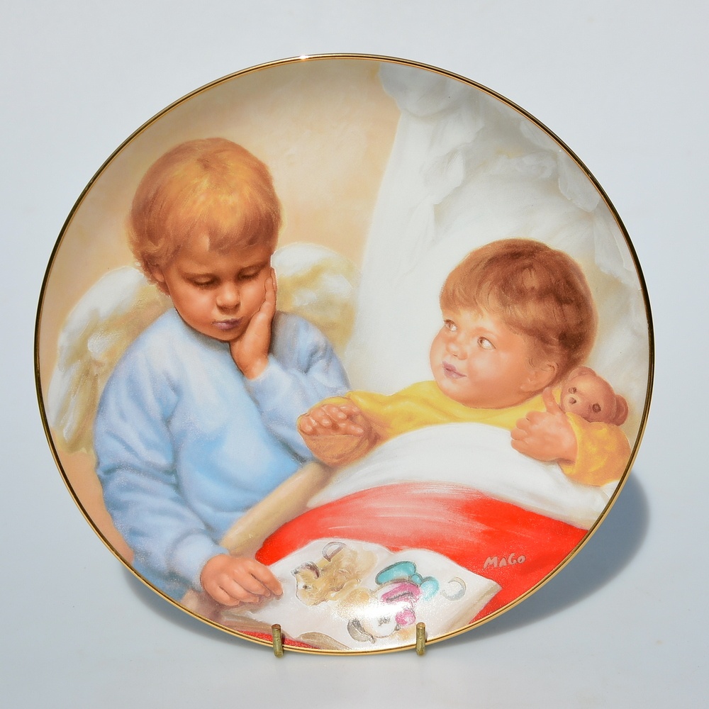7 ks Porcelánové taniere - Anjel strážny a detičky - 7