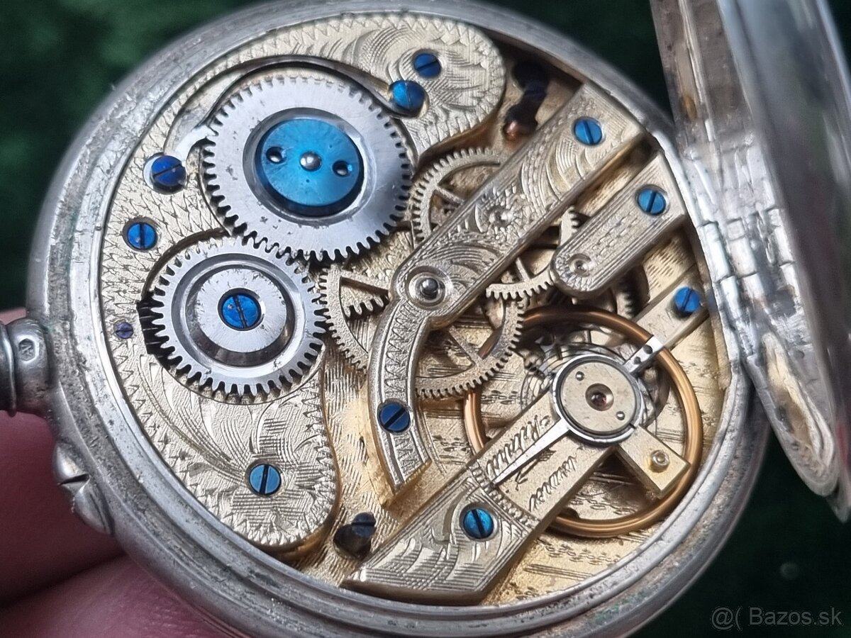 Strieborné, vreckové hodinky. - 7