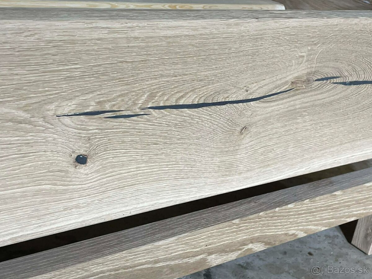 Masívna dubová posteľ 90 × 190 cm - 7