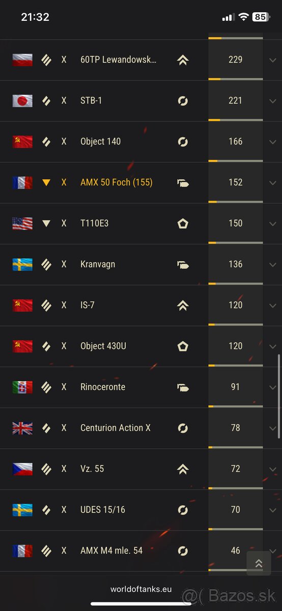 Účet World of Tanks - 7