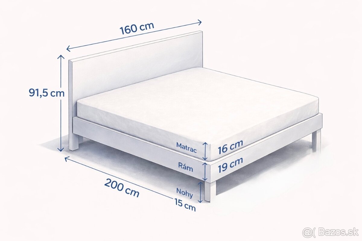 Ikea manželská posteľ s matracom 160x200 - 7