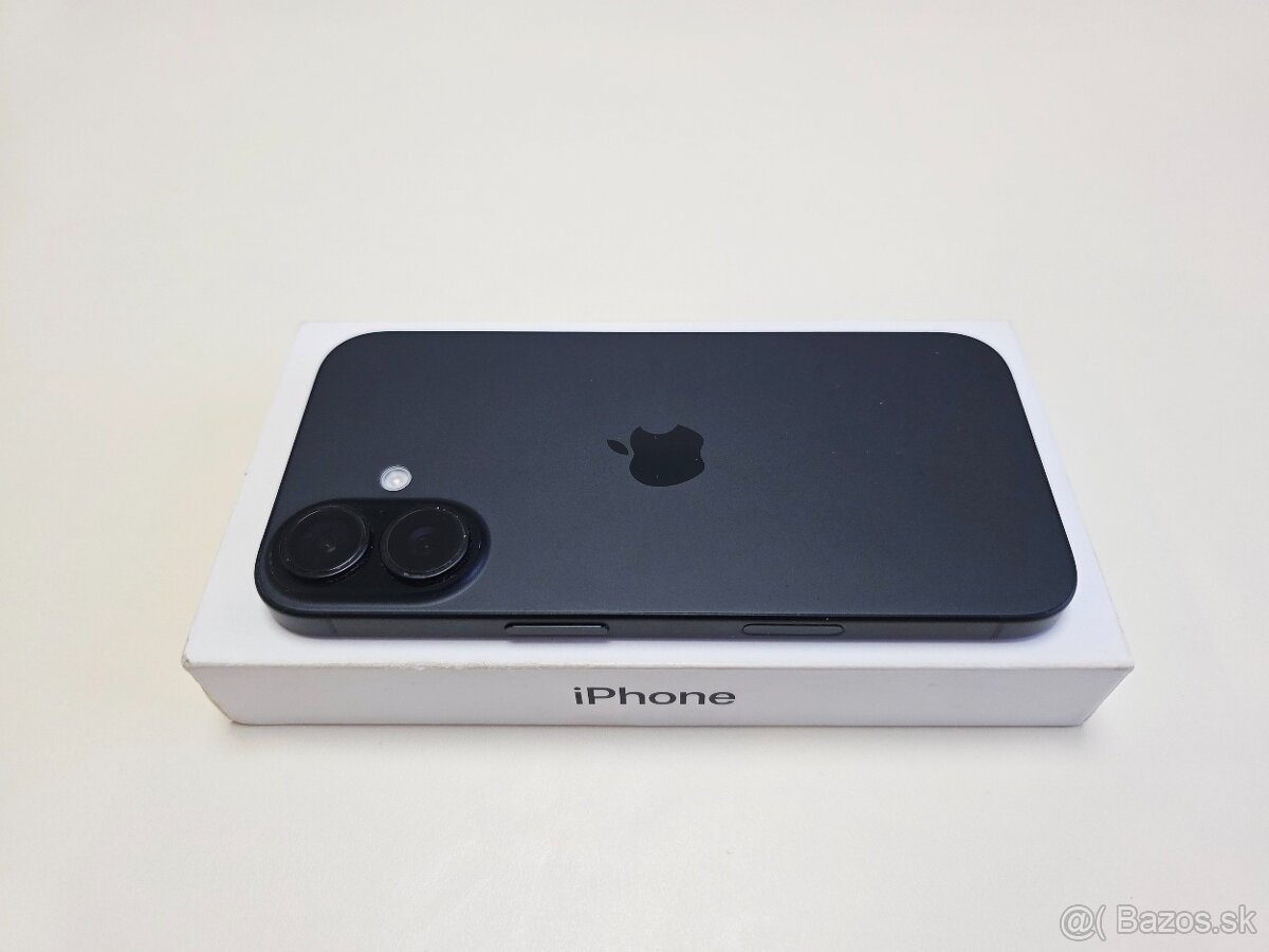 APPLE IPHONE 16 128GB BLACK,BATERKA 100%,ZÁRUKA - 7