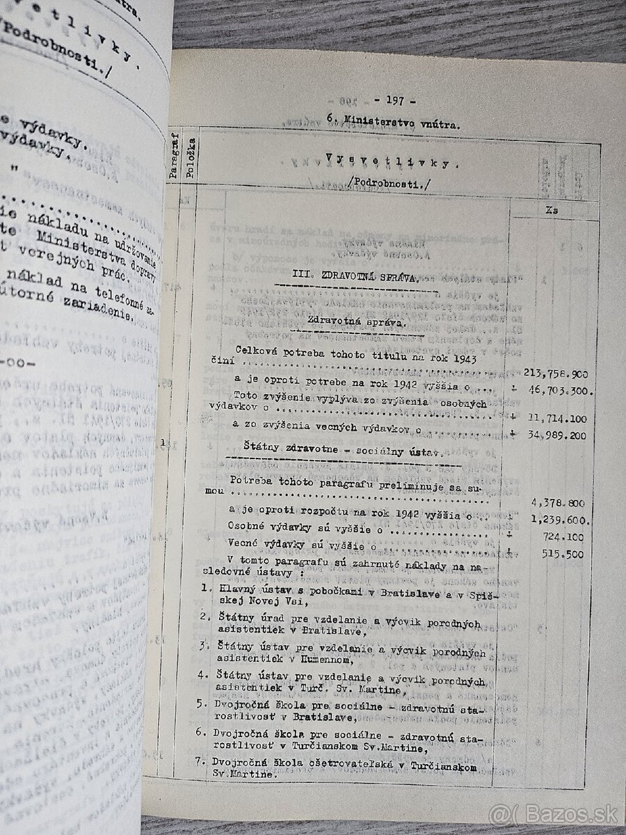 Slovensky štát Štátny rozpočet 1943 - 7