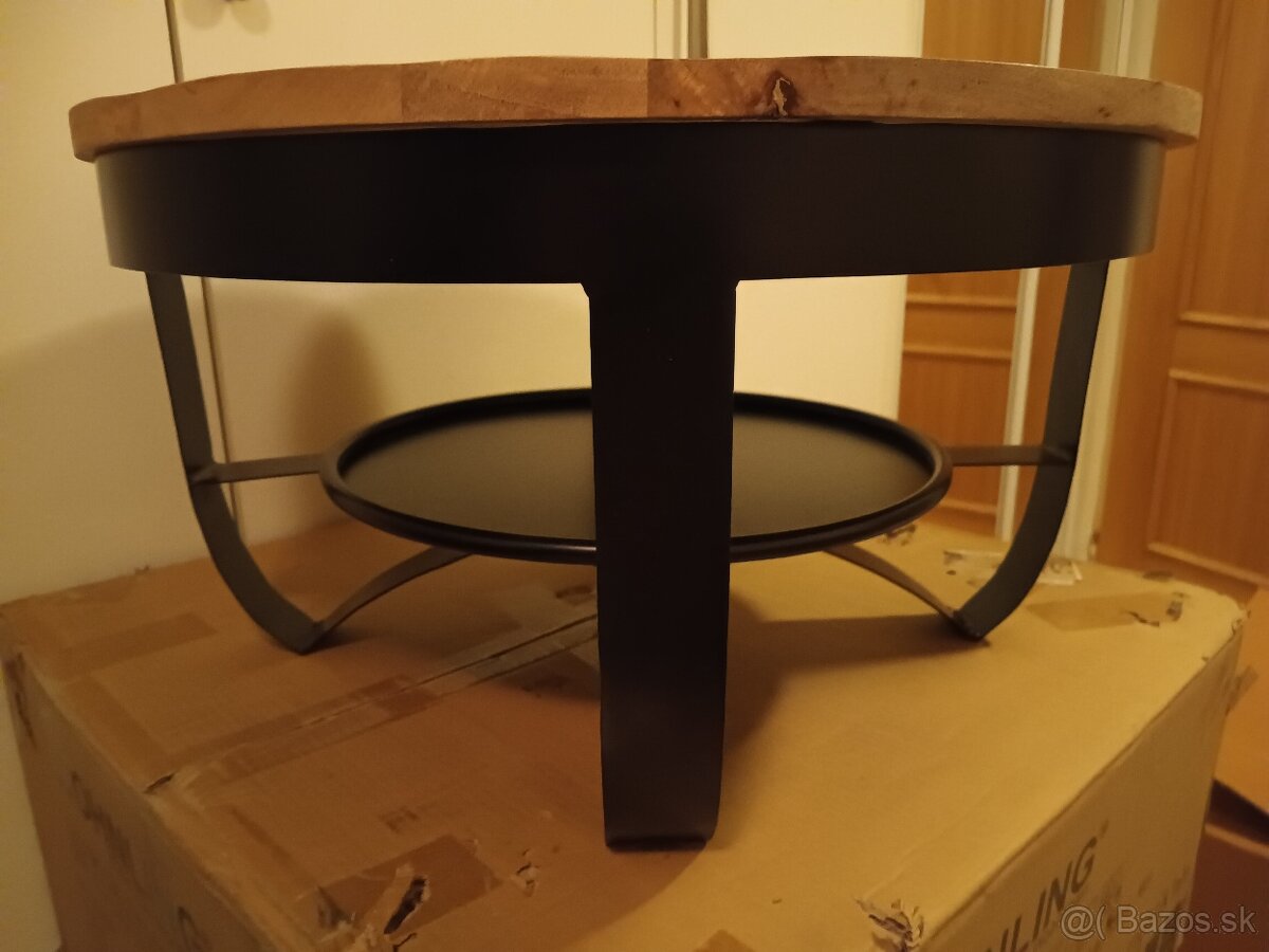 Konferenčný stolík kov - drevo 60 cm - 7