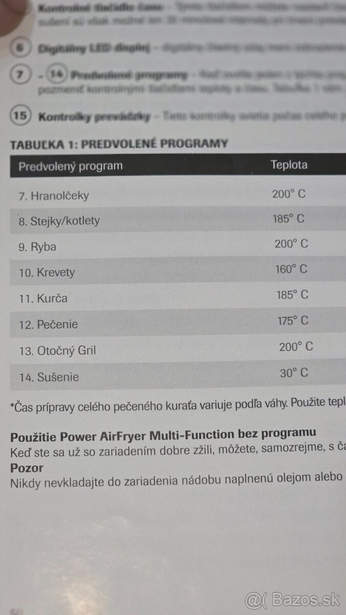 Fritéza sušička grill Power AirFryer Multi-Function - 7