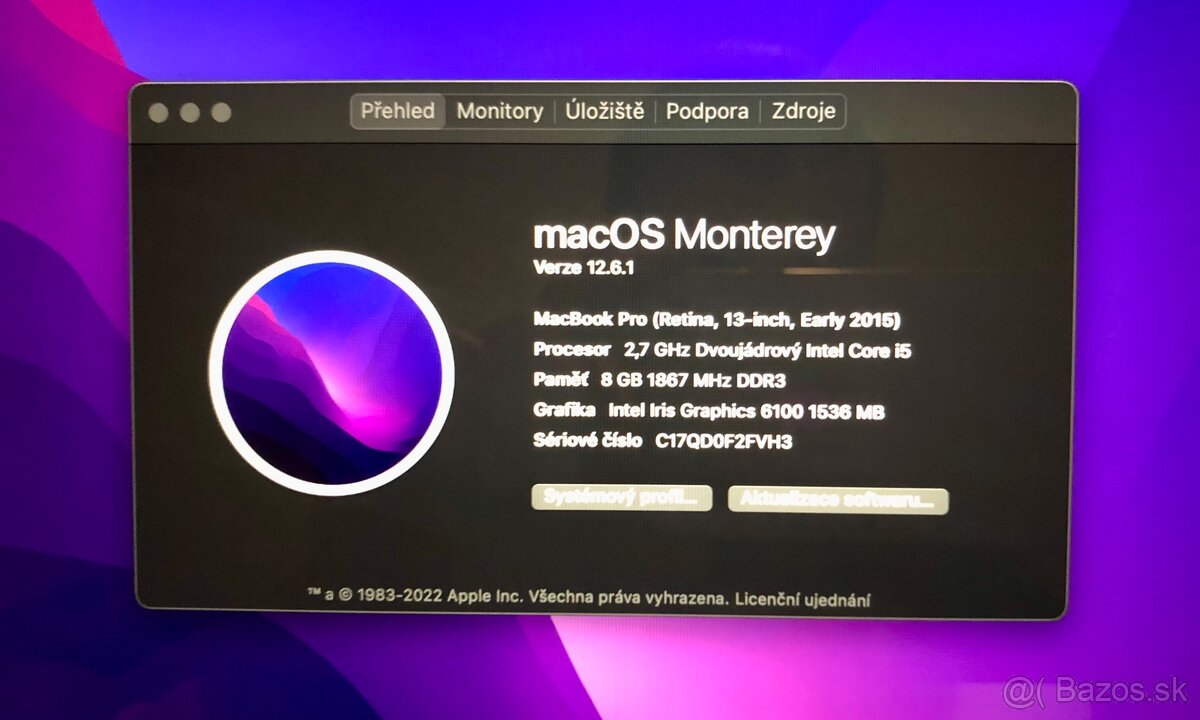 MacBook Pro 13 2015 128GB 2,7GHz 8GB RAM - 7