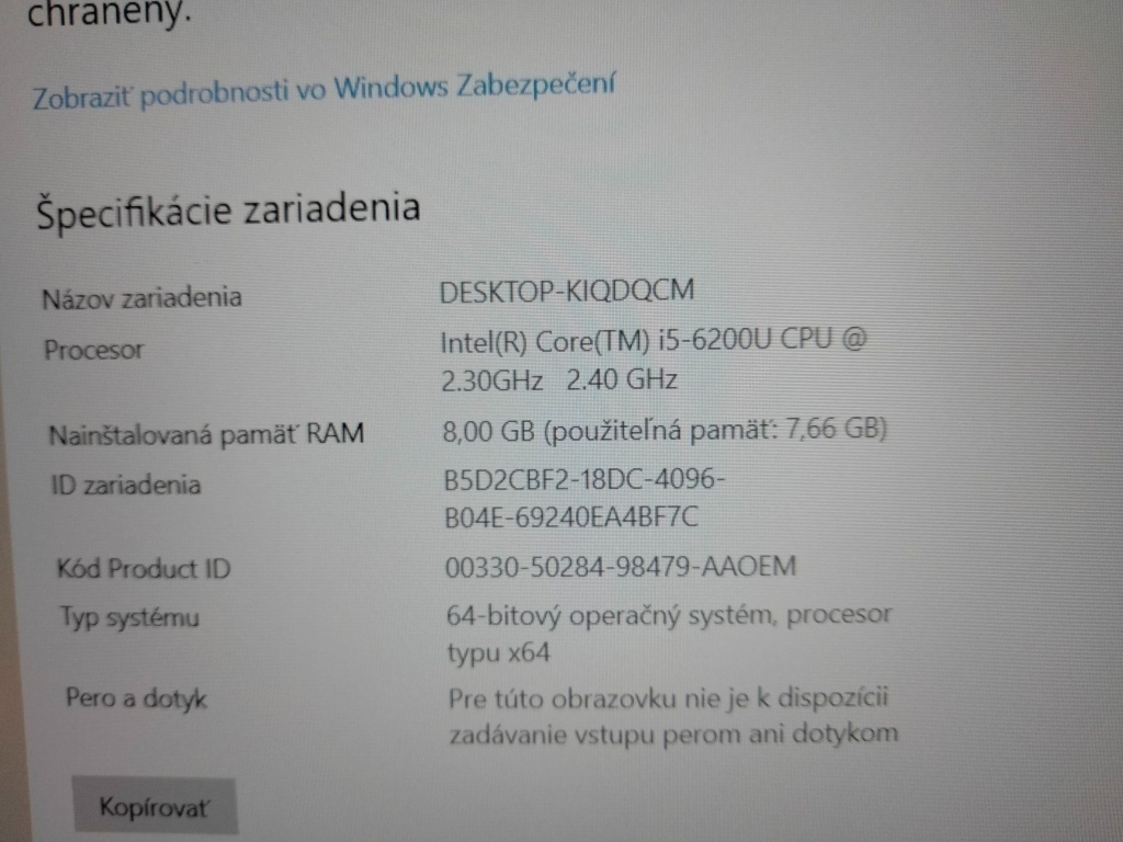 predám 12" HP elitebook 820 g3/ Intel core i5 /8gb ram /ssd - 7