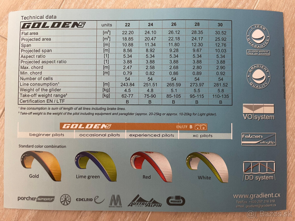 Predam paraglide vybavu Gradient + Swing - 7