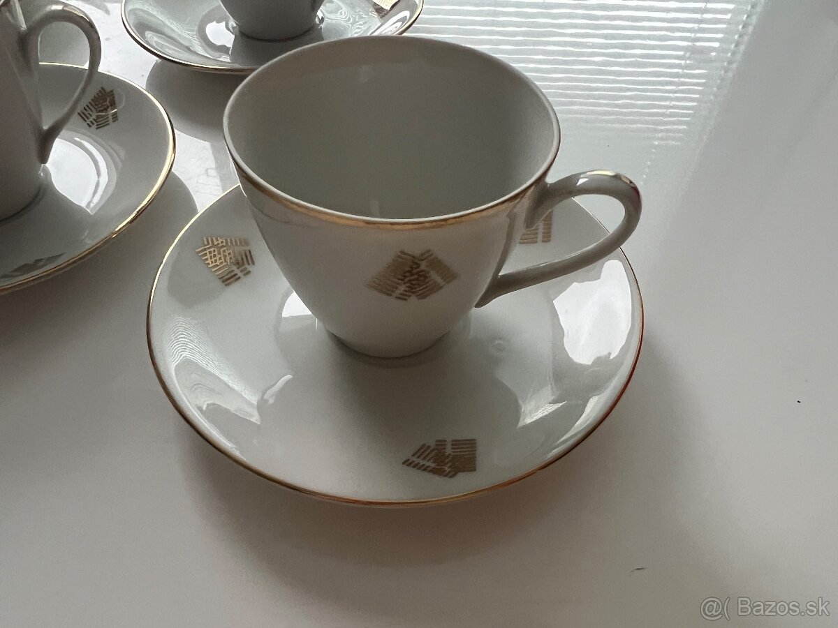 Espresso šálky bielo-zlaté - 7