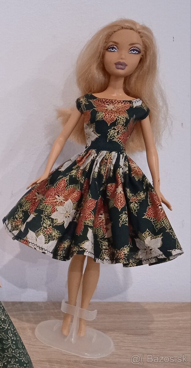 Barbie -vianocne šaty pre Barbie - 7