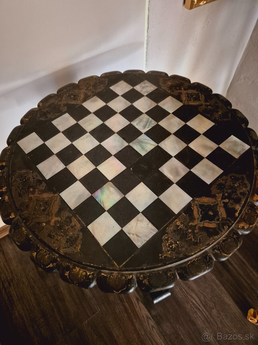 Starožitný perleťový stôl - 7