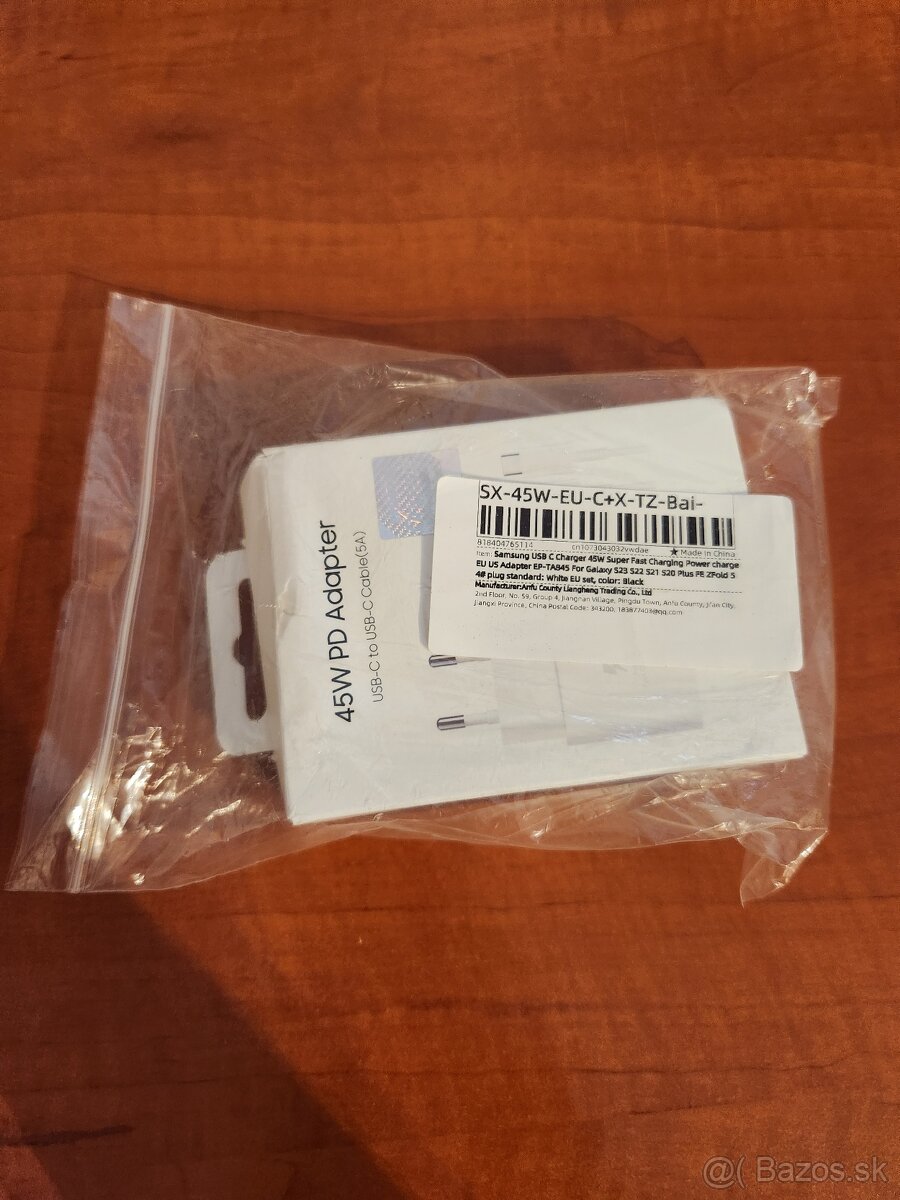 Originálna 45W nabíjačka Samsung C to C, biela - 7