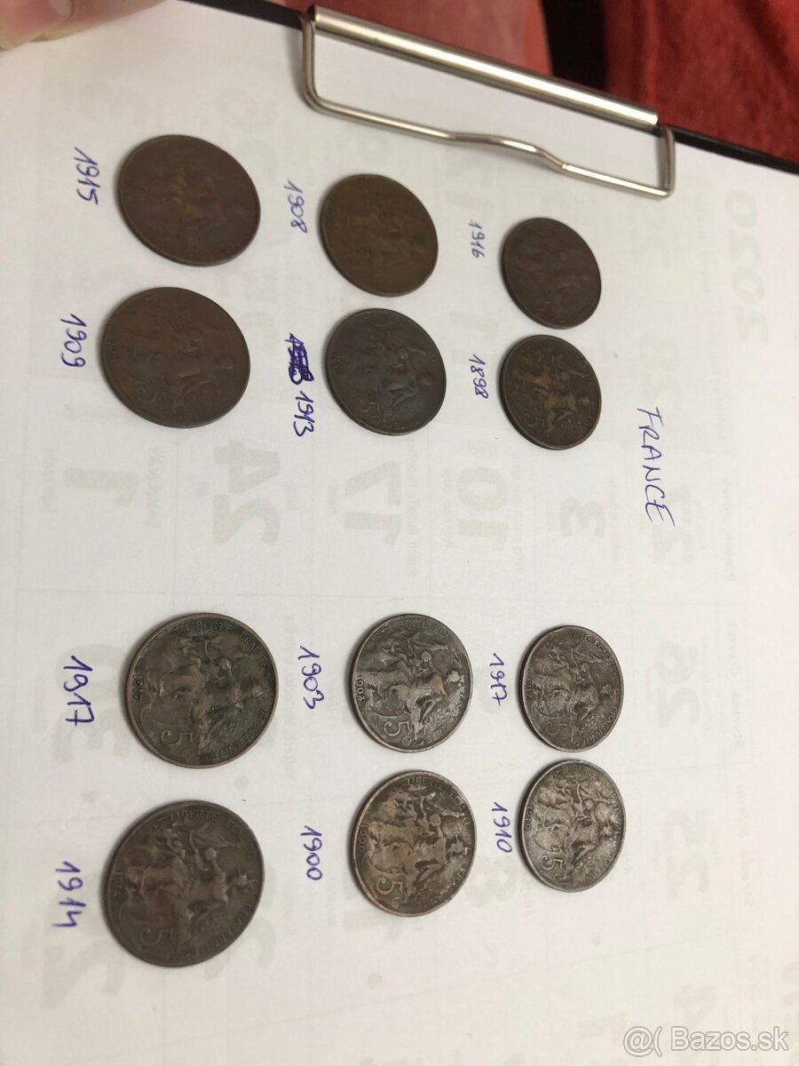 Mince FRANCE +Bankovky BIELORUSKO - 7