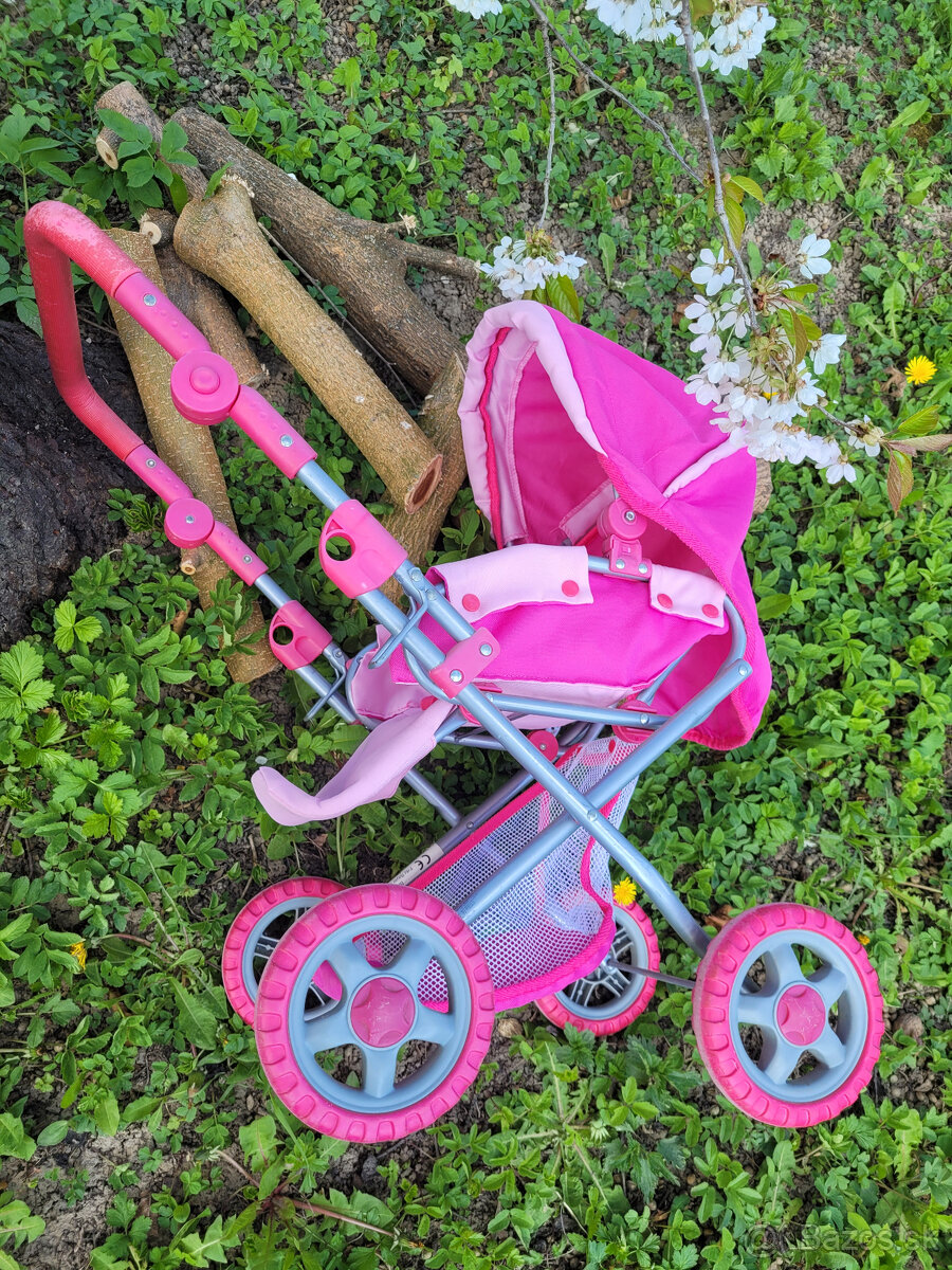 ruzovy stvorkolesovy kocik pre babiky - 7
