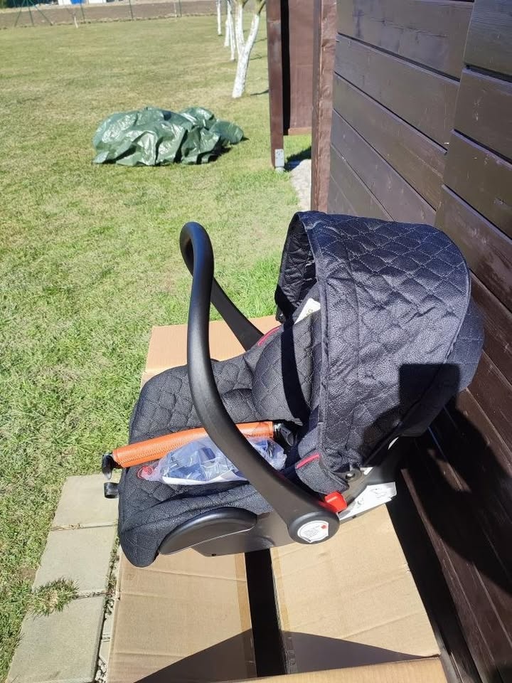 Nový kombinovaný kočárek 3v1 (černo-zlatý) - 7