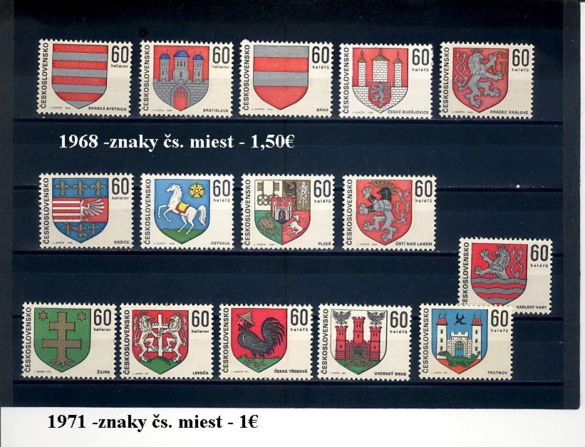 Poštové známky Československo 6 - 7