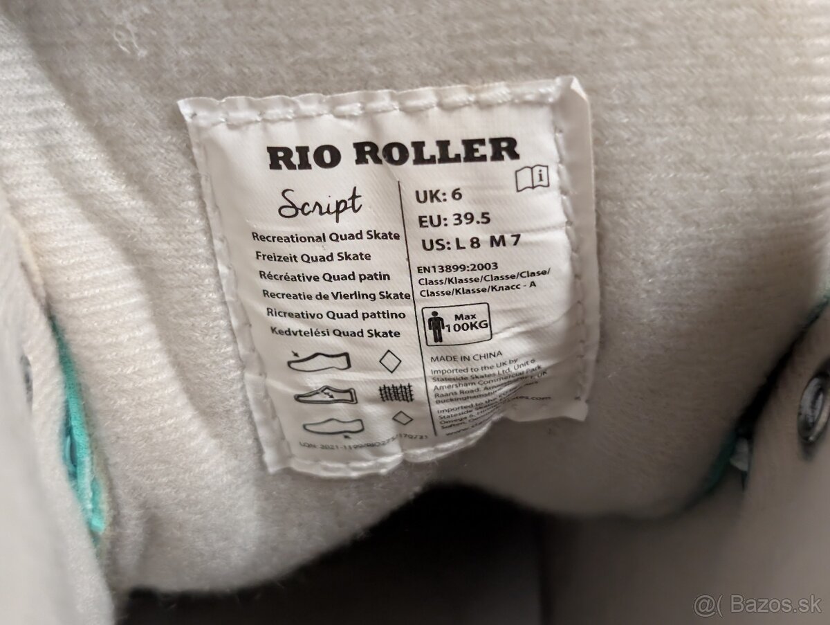 39.5 - Rio Roller Script kolieskové korčule | Peach Green - 7