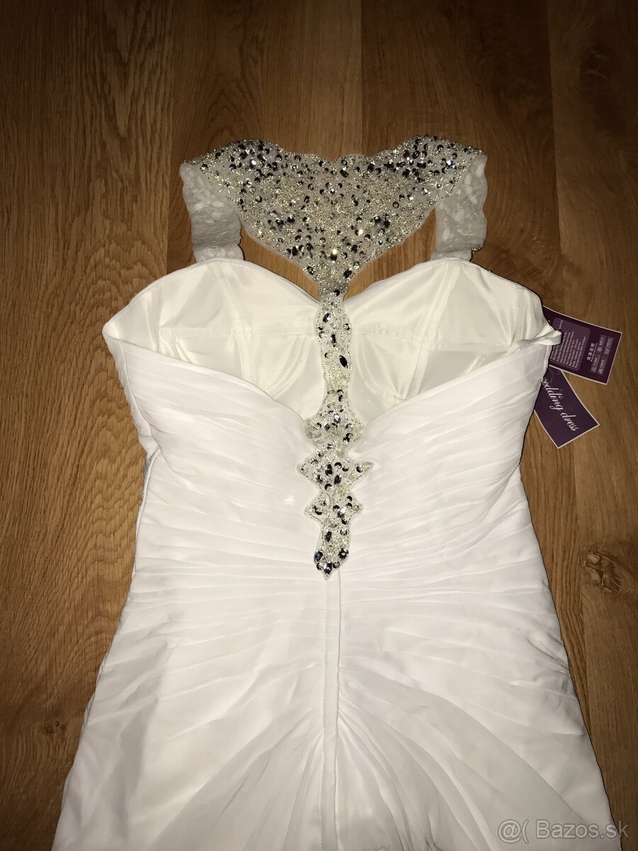 damske nove luxusne svadobne saty s krystalmi - 7