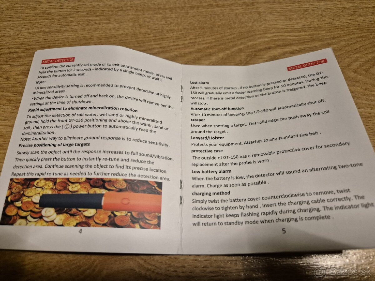 Detektor kovov - pinpointer GT150. - 7