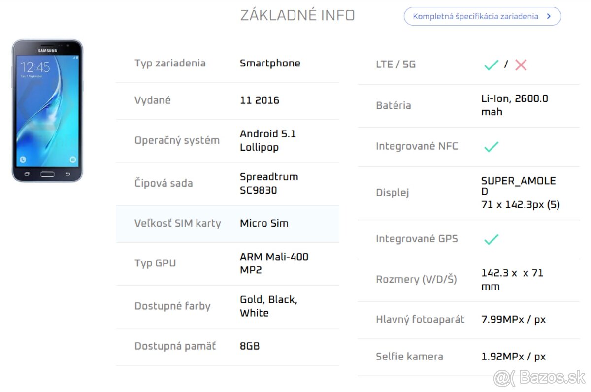 Samsung Galaxy J3 J320F 2016 - 7