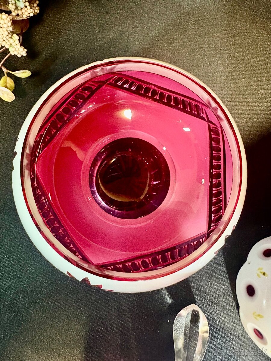 Doza a svietnik prekladané sklo 2 kusy - 7