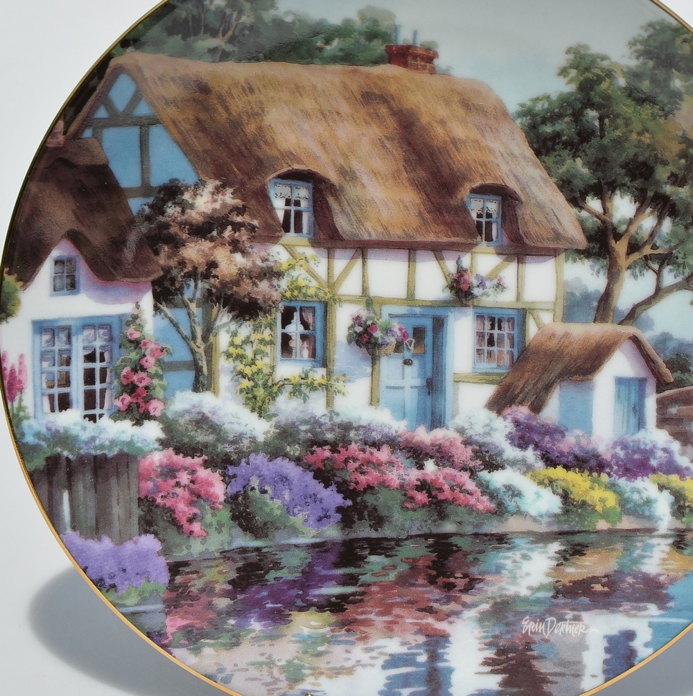 Zberateľské porcelánové taniere - chalúpka - 7