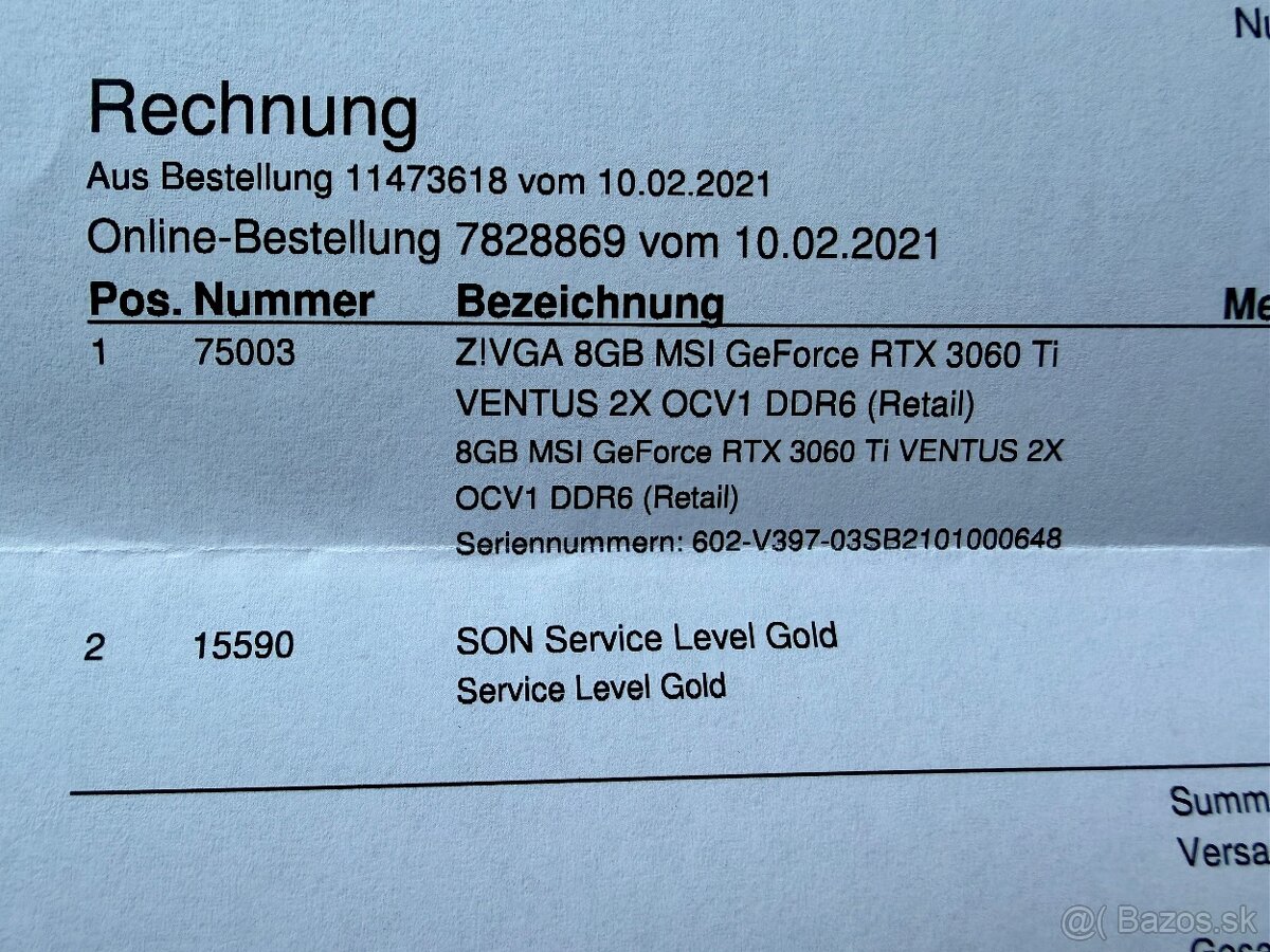 RTX 3060 Ti MSI Ventus 2x 8gb - 7