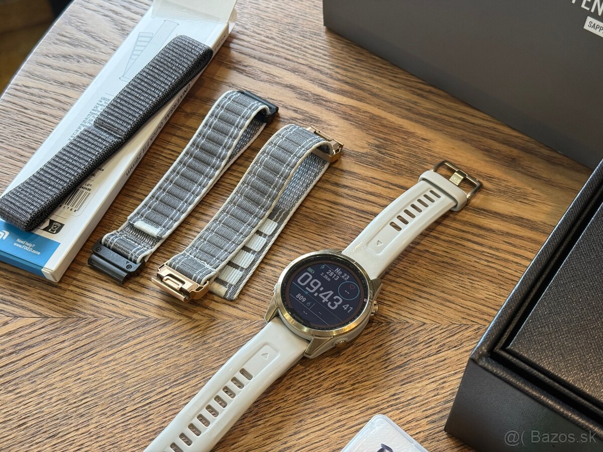 Garmin fenix 7s sapphire solar titanium rose gold top stav - 7