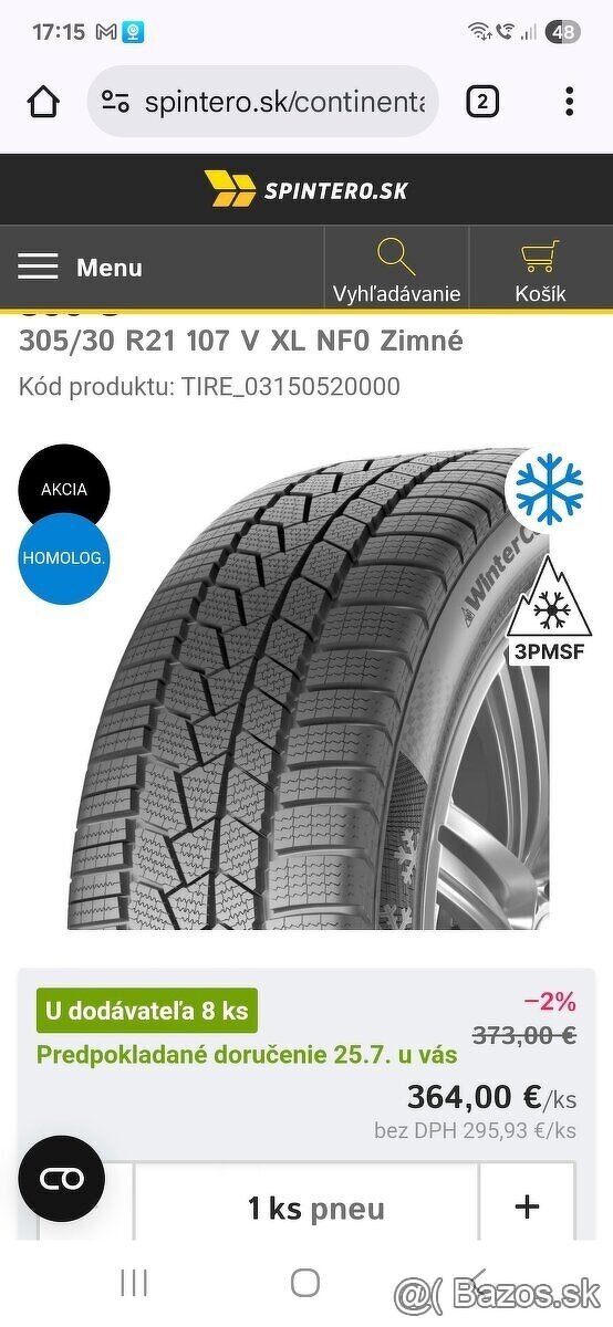 305/35 r21 zimné pneumatiky Continental - 7