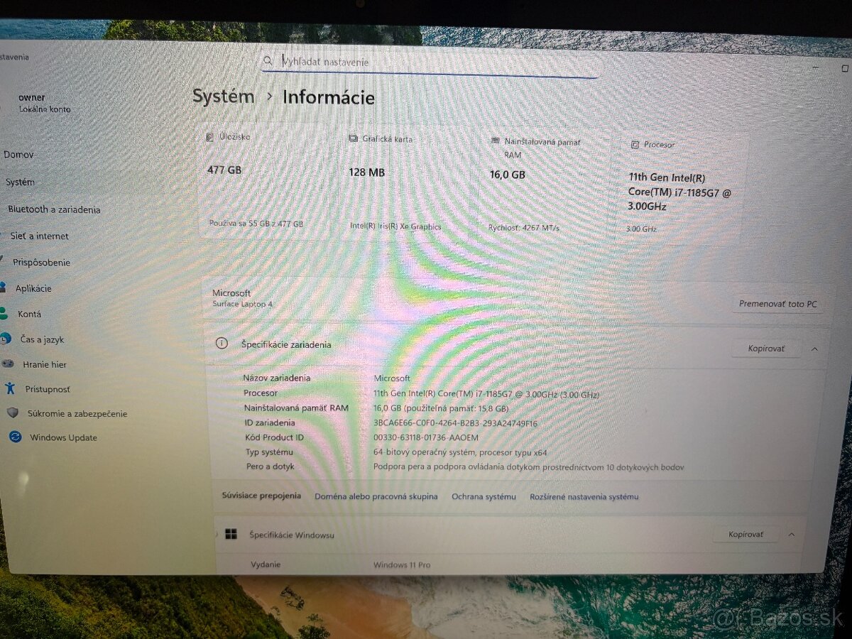 Microsoft Surface Laptop 4 1979 (16GB) (Touchscreen) i7 - 7