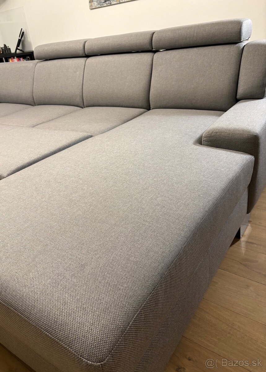 Rohová sedačka, sedacia súprava + taburet REZERVOVANÉ - 7